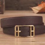 Luxury fake Hermes chocolate-colored Cape Cod 32 reversible belt - Image 2