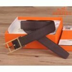 Replica Hermes Quentin chocolate reversible belt