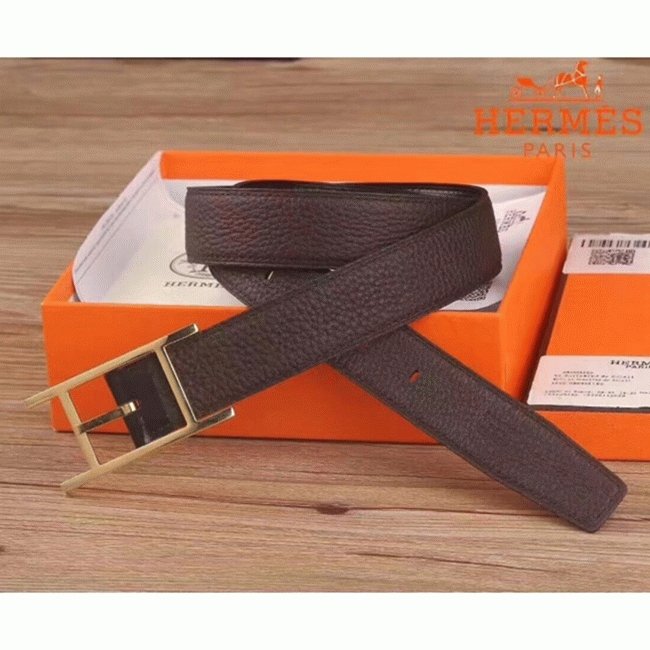 360B6AE9-1193-F60C-FA5B-F73F23889815.jpg Replica Hermes Quentin chocolate reversible belt - Image 1