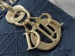 Dior Lady D-Lite Medium Bag Fake in Blue Cannage Embroidered Canvas - Image 2