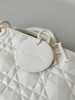 Dior Lady D-Joy Medium Bag Knockoff in White Calfskin with Diamond Motif - Image 6