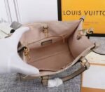 Louis Vuitton Bicolor Monogram Empreinte Leather Onthego PM Bag In Tourterelle Gray And Cream - Image 5