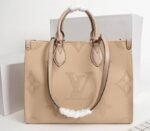 Louis Vuitton Monogram Empreinte Giant Onthego MM Bag In Beige