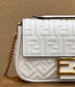 Top Quality Replica Fendi Baguette Chain Midi Bag In White - Image 3