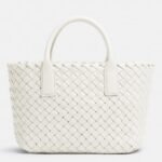 Top Quality Replica Bottega Veneta Cabat Mini Bag In White Intrecciato Lambskin