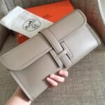 Grey Fake Hermes Jige Elan 29 Chic Neutral Clutch