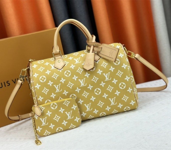 378F13CF-B42E-1E4A-BF15-2CFC880EC75A.jpg Louis Vuitton Speedy P9 Bandouliere 30 Bag In Yellow - Image 1