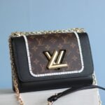 Louis Vuitton Twist MM Canvas Trompe loeil Braid Bag In Black
