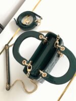 Dior Lady Dior Mini Chain Bag Fake with Chain in Green - Image 4