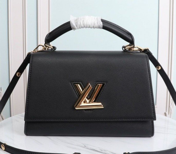 381C2BEA-8152-F265-A21F-82D85BAAEB7E.jpg Louis Vuitton Twist One Handle MM Handbag In Black - Image 1