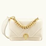 Knockoff Bvlgari Serpenti Cabochon Mini Bag White Calfskin