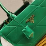 Prada Symbole Small Bag Knockoff with Topstitching in Green - Image 8