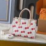 LV X TM Monogram Cherry Canvas Onthego PM In White