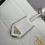 Prada Symbole Medium Bag Fake with Topstitching in White - Image 9