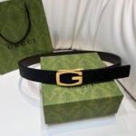 Square G reversible leather belt