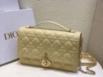 Dior Miss Dior Top Handle Bag Knockoff in Pastel Yellow Cannage Lambskin - Image 6