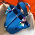 Top quality blue hydra fake Hermes Picotin Lock 18cm handbag