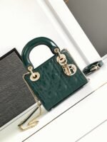 Dior Lady Dior Mini Chain Bag Fake with Chain in Green - Image 9