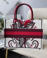 Dior Medium Book Tote Bag Fake in Latte Multicolor Cupidon Embroidery - Image 2