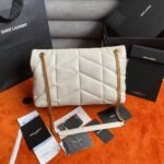 Saint Laurent Puffer Medium Chain Bag White Lambskin - Image 4