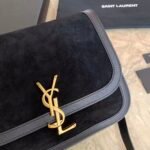 SOLFERINO MEDIUM SOFT SATCHEL IN SUEDE AND SMOOTH LEATHER - Image 9