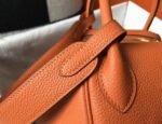 Top replica Hermes Lindy 30cm bag in orange shade - Image 6