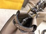 Top Quality Knockoff Fendi Peekaboo Mini Selleria Grey Bag with Python Leather Handle - Image 10