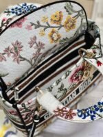 Dior Lady D-Lite Medium Bag Fake in White Dior Petites Fleurs Embroidery - Image 7