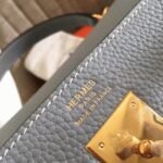 Blue Lin Clemence Replica Hermes Kelly Retourne 28cm Soft Tote - Image 7