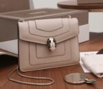 Fake Bvlgari Serpenti Forever Small Crossbody Bag Beige Leather - Image 4