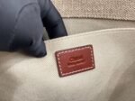 Top Quality Knockoff Chloe Woody Medium Tote Bag in Linen Canvas with Brown Leather - Image 8