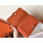 Black orange fake luxury Hermes Dogon duo wallet - Image 7