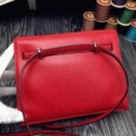 Red Swift Leather Fake Hermes Kelly Danse Chic Handbag - Image 7