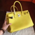 Jaune Shade Luxury Replica Hermes Birkin 35cm Tote - Image 7