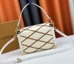 Louis Vuitton Malletage Leather Side Trunk MM In Cream Beige And Chestnut Brown - Image 3