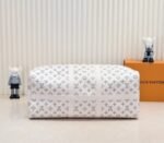 LV Monogram Shadow Keepall Bandouliere 50 In White - Image 4