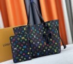 Louis Vuitton X TM Multicolored Neverfull MM In Black