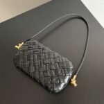 Replica Bottega Veneta Knot Minaudiere On Strap Black Foulard Intreccio Leather - Image 4