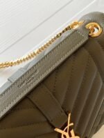 Fake Saint Laurent Envelope Medium Bag Khaki - Image 7
