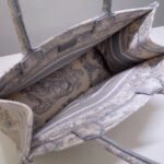 Dior Medium Book Tote Bag Fake in Grey Toile De Jouy Embroidery - Image 4