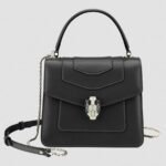 Fake Bvlgari Serpenti Forever Small Bag Black Calfskin