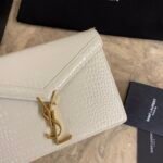 CASSANDRA MONOGRAM CLASP BAG IN CROCODILE EMBOSSED SHINY LEATHER - Image 3