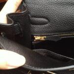 Black Clemence Copy Hermes Kelly Retourne 28cm Luxe Handbag - Image 6