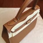 Brown Epsom Faux Luxury Hermes Kelly Sellier 28cm Elegant Purse - Image 2