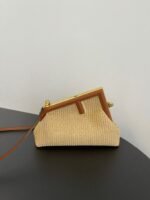 Top Quality Fake Fendi First Small Bag in Natural Raffia Straw - Image 6