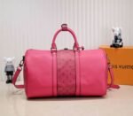 Louis Vuitton Taiga Leather Keepall Bandouliere 50 Travel Bag In Pink - Image 3