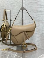 Dior Saddle Bag with Strap Replica in Sand Grained Calfskin - Image 4