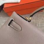 Grey Clemence Replica Designer Hermes Kelly Retourne 28cm Elegant Tote - Image 8