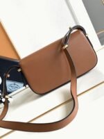 Prada Shoulder Bag Knockoff in Cognac Smooth Calfskin - Image 7