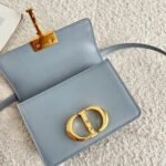 Dior 30 Montaigne Micro Bag Knockoff in Grey Box Calfskin - Image 5